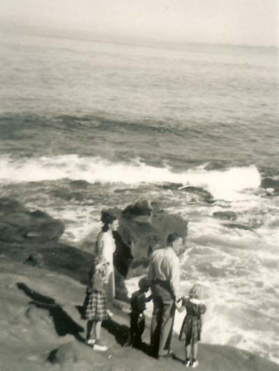 The Castles Family at La Jolla California Beach 1954